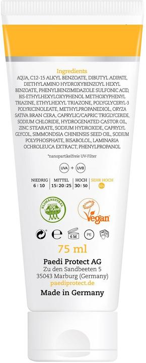 Produktbild Paediprotect Meeres (Sonnencreme, SPF 50+, 75 ml, 104 g)