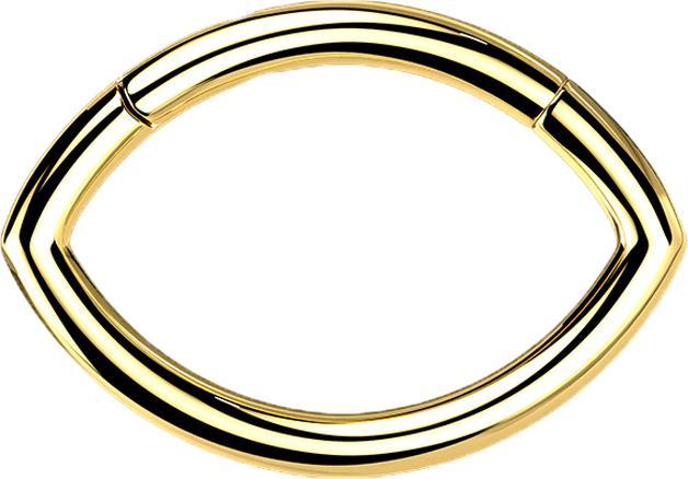 Star Piercing Micro Segmentring klappbar vergoldet Oval (Titan G23, ohne Messing)