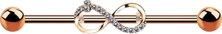 Actual product image Star Piercing Barbell rosegold mit Unendlich (Surgical steel 316L, Brass)