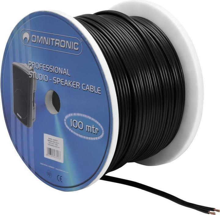 Image du produit Omnitronic Câble de haut-parleur 2x2,5 100m sw (100 m, 2.50 mm²² mm)