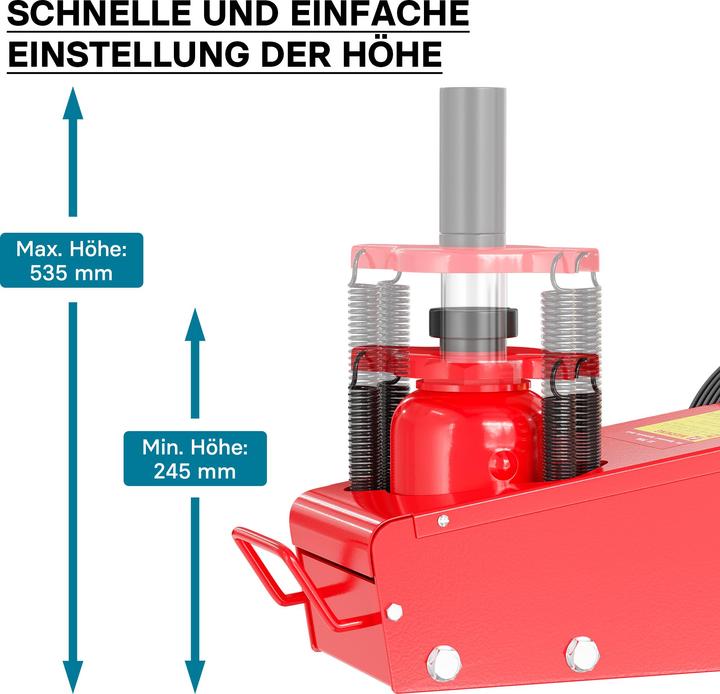 Produktbild Wiltec Pneumatischer Wagenheber 22T 245-535mm Rangierwagenheber LKW KFZ Fahrbar