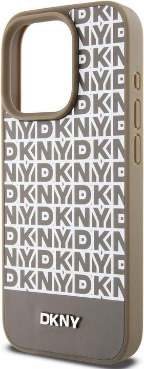 Image du produit DKNY PU Leather Repeat Pattern Bottom Stripe MagSafe Case pour iPhone 13 Pro Max Brown (Apple iPhone 13 Pro Max)
