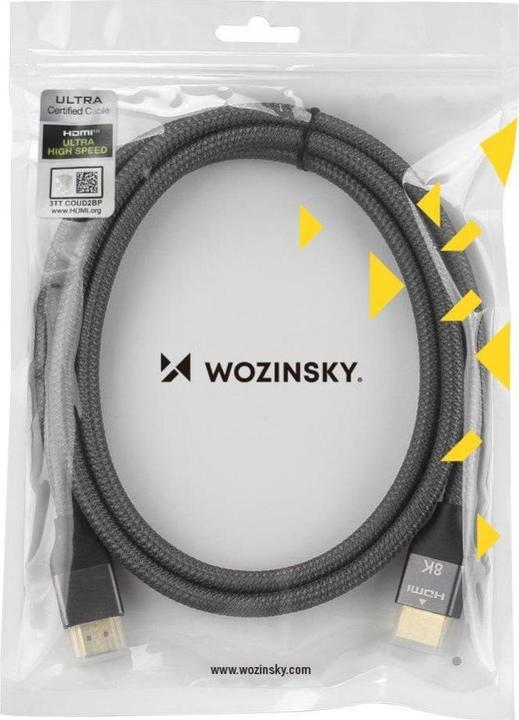 Immagine prodotto Wozinsky HDMI 2.1 8K 60 Hz 48 Gbps / 4K 120 Hz / 2K 144 Hz 2 m argento (WHDMI-20) (2 m, HDMI)