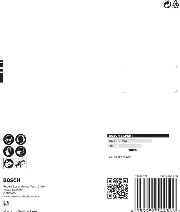 Image du produit Bosch Professional Zubehör Papier abrasif Expert C470 à trous multiples pour ponceuse excentrique, 125 mm, G 240, 5 pces. (P240)