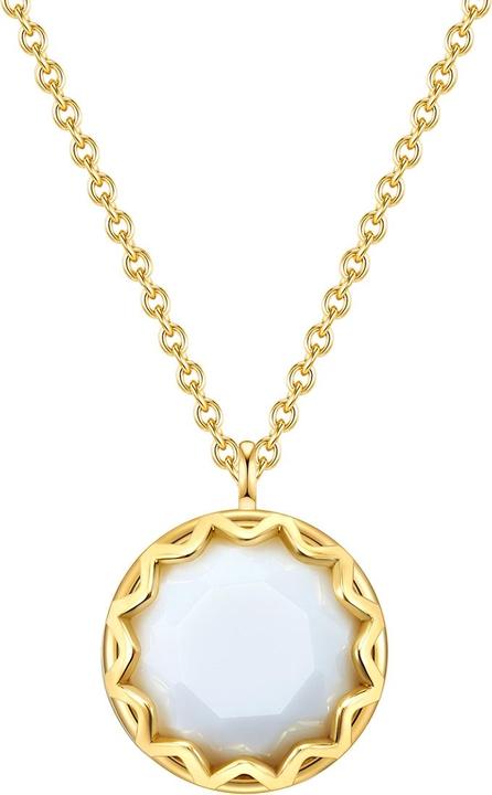 Glanzstücke München Damen Sterling Silber Achat gelbgold 42,0 cm Basiskette + 7,0 cm Verlängerun - 28673 (Sterling Silber, 42 - 49 cm)