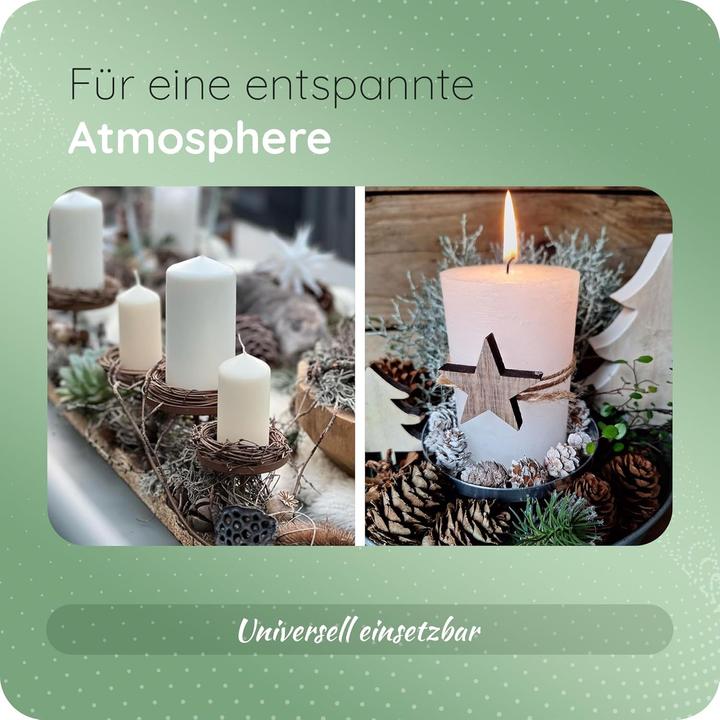 Produktbild Novaliv 8x Kerzentülle ohne Dorn 9cm SILBER Kerzenteller zur Dekoration Adventskranzdekor Stecken