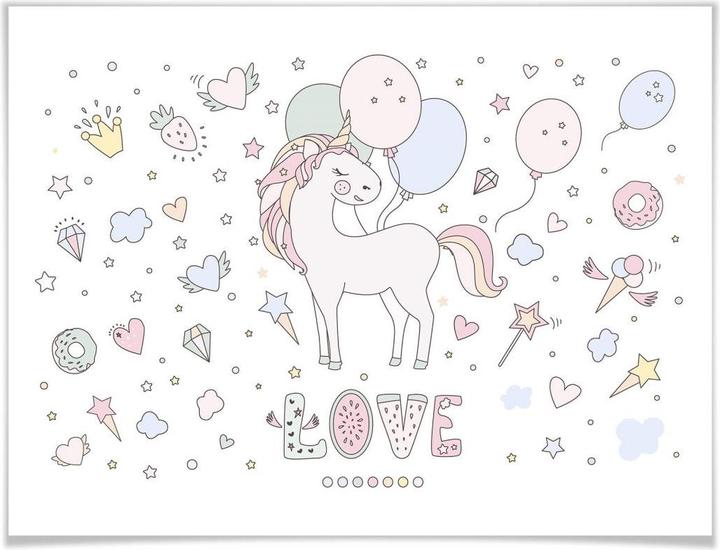 Produktbild Trenddeko Kvilis - Unicorn Love - Einhorn Ballon-Fete (120 x 100 cm)