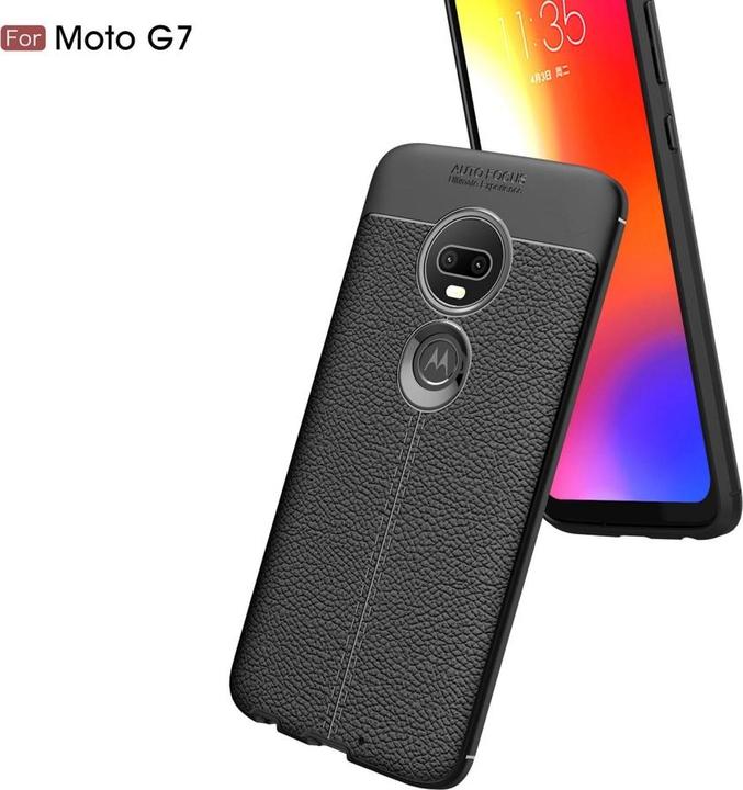 Actual product image Screenguard Motorola Moto G7 Plus Sleeve Leather Design TPU Cover (Motorola Moto G7 Plus)