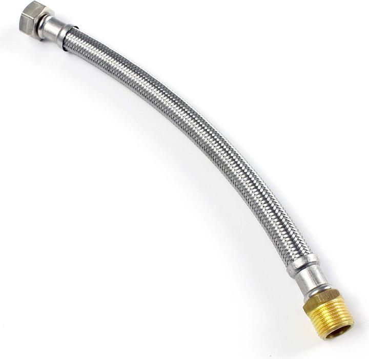 Produktbild XPOtool Flexschlauch 800mm DN8 Panzerschlauch 3/4" AG 26,44mm 3/8" ÜM 14,95mm