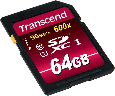 Actual product image Transcend SDXC Ultimate 600x (64 GB, SDXC, U1, UHS-I)