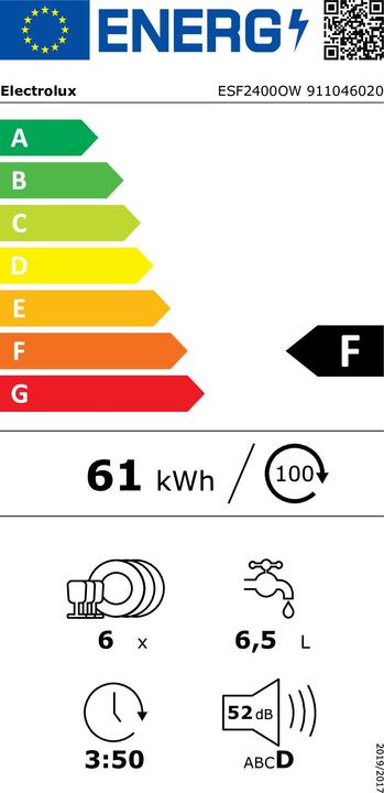 Energie-Label Electrolux ESF2400OW