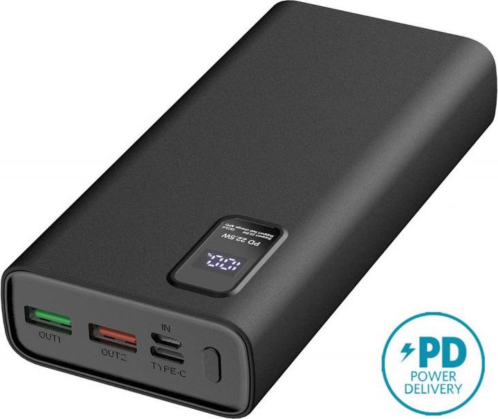Actual product image Platinet power bank PD QC LED, white (20000 mAh, 22.50 W, 74 Wh)