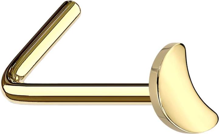 Produktbild Star Piercing Nasenstecker gewinkelt vergoldet mit Mond (Titan G23, ohne Messing)