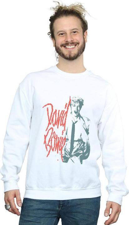 Actual product image David Bowie Mens Mono Shout Sweatshirt (S)