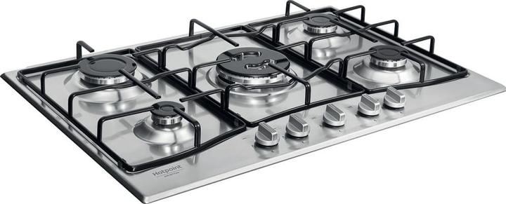 Immagine prodotto Hotpoint PCN 752 T/IX/HAR piano cottura Acciaio inossidabile Da incasso 75 cm Gas 5 Fornello(i)