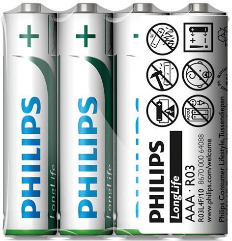 Actual product image Philips Battery R03L4F/10 (1 pcs., AAA)