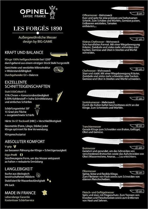 Immagine prodotto Opinel 002289 FORGES 1890 Coltello per sfilettare 18 cm (18 cm)