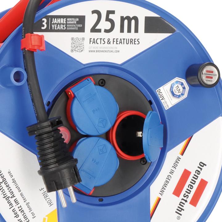 Produktbild Brennenstuhl IP44 Schuko cable reel 25m 2.5mm (25 m, 2.50 mm²)