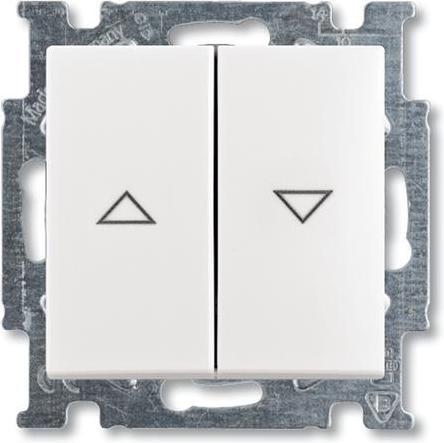 Produktbild ABB basic55 Jalousietaster mit Verriegelung, mattweiss, 10A, 1 Modul