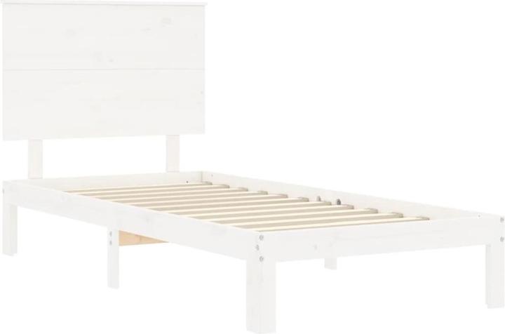 Actual product image VidaXL Massivholzbett mit Kopfteil Weiss 3FT Single (90 x 190 cm)