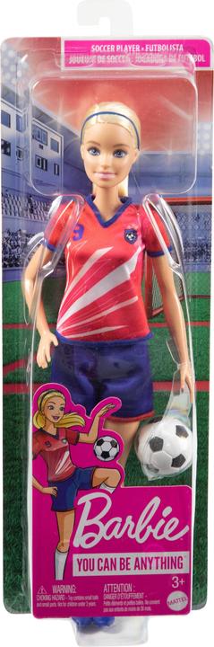 Produktbild Barbie Fussballerpuppe, blond, Trikot mit Nummer 9, Fussball, Stollenschuhe, Socken, für Kinder