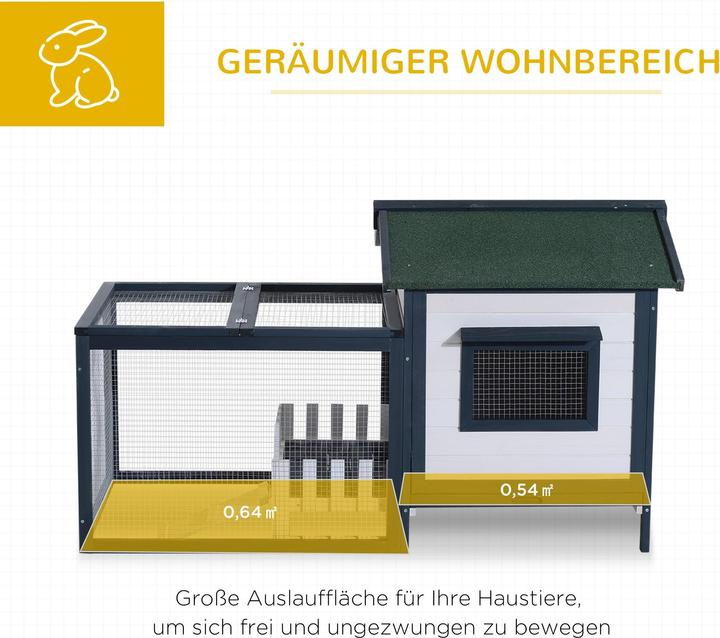 Actual product image PawHut Guinea pig hutch with outdoor enclosure