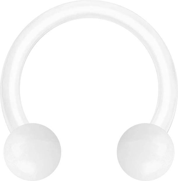 Produktbild Star Piercing Micro Circular Barbell weiss mit zwei Kugeln (Bioflex, ohne Messing)