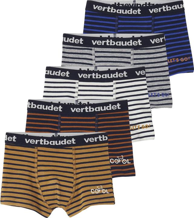 Vertbaudet Bio-Kollektion: 5er-Pack Jungen Boxershorts mit Streifen, Stretch