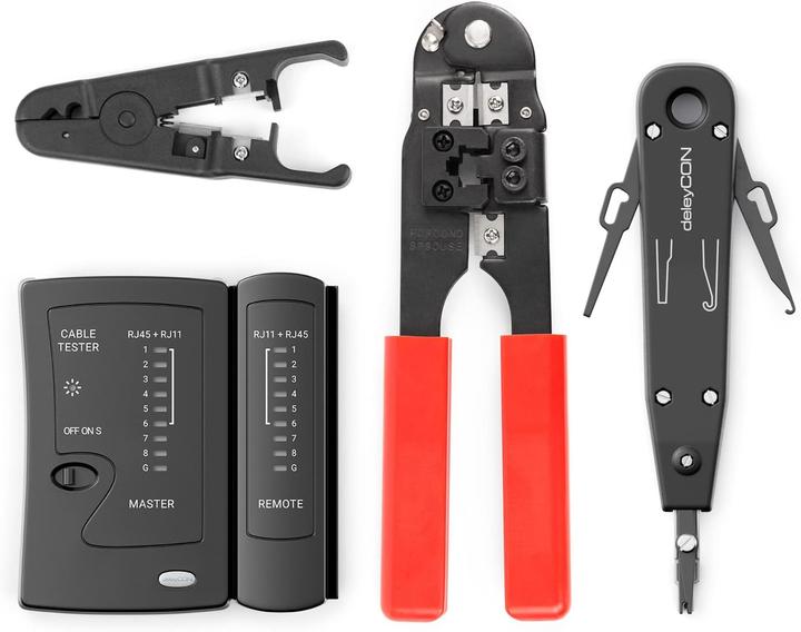 Produktbild deleyCON 4-teiliges Netzwerk Werkzeug-Set (Werkzeug)