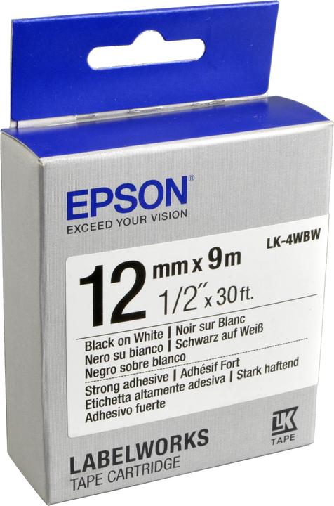 Produktbild Epson Etikettenkassette LK-4WBW (1.20 cm, Schwarz, Weiss)