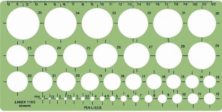 Linex Circle template 39 circles (242.40 mm)