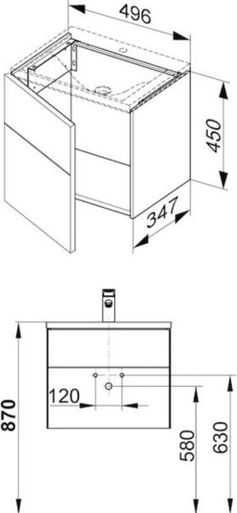 Produktbild Keuco Waschtischunterbau ROYAL REFLEX 496x450x347mm Ans li ant (49.5 x 35 x 45 cm)