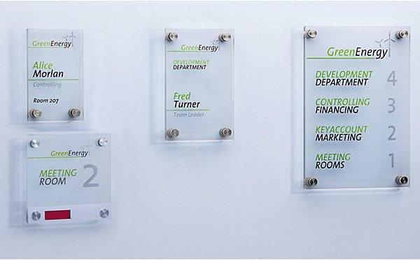 Produktbild Moedel Türschild aus ESG-Sicherheitsglas, VE 2 Stk, BxH 100x100 mm