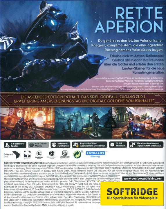 Immagine prodotto Gearbox Godfall - Edizione Ascesa (PS5, DE)