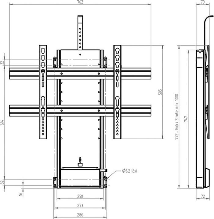 Image du produit Werkstarck Ascenseur TV (Plafond, 37", 20 kg)