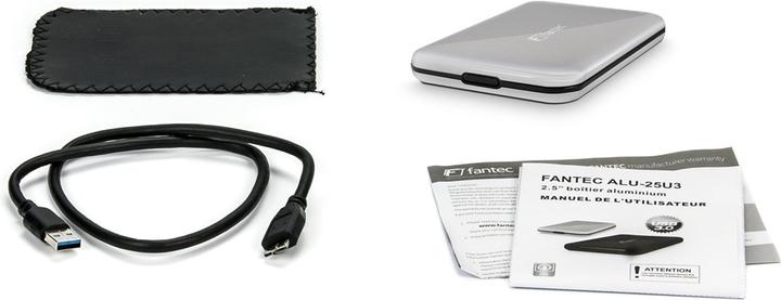 Produktbild Fantec ALU-25U3 CASE SILVER (2.5")