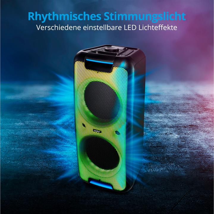 Produktbild Medion P61080 party sound system partyspeakers incl. microfoon, karaoke, oplaadbare batterij, Bluetooth, ec (4 h, Netzbetrieb)