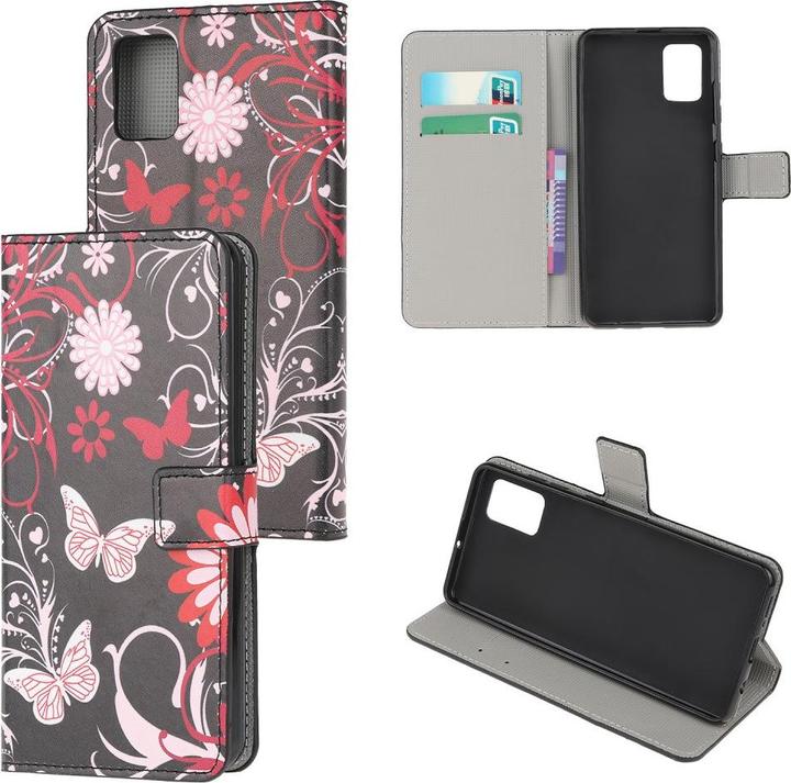Immagine prodotto Cover-Discount Galaxy A51 - Custodia in pelle Card Pocket Butterflies nera (Samsung Galaxy A51)