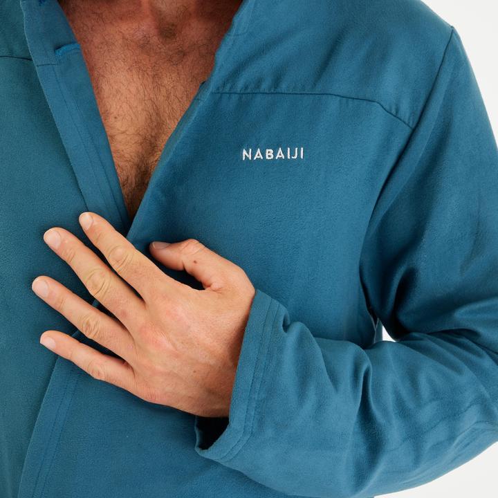 Immagine prodotto Nabaiji Accappatoio con cappuccio compatto in microfibra da uomo in blu anatra (XL)
