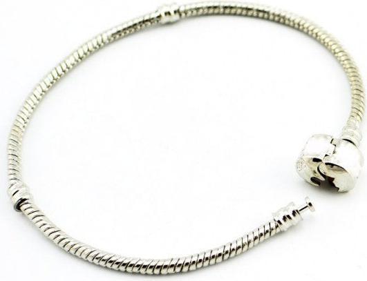 Actual product image Hermex Bracelet silver plated for beads / charms - 19cm Silvery (19 cm, Metal alloy)