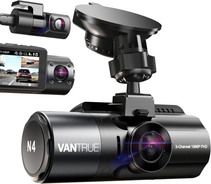 Vantrue N4 (Bluetooth, Eingebautes Display, GPS-Empfänger, Nachtsicht, Beschleunigungssensor, Eingebaute Anzeige, 4K)