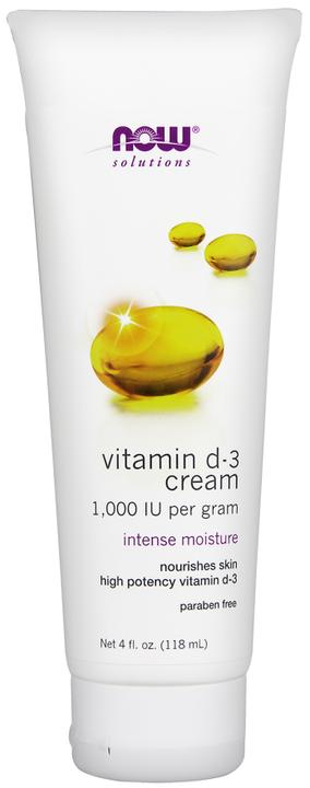 Actual product image Now Foods Vitamin D-3 Cream 1000 IU per gram 118ml (Body cream, 118 ml)