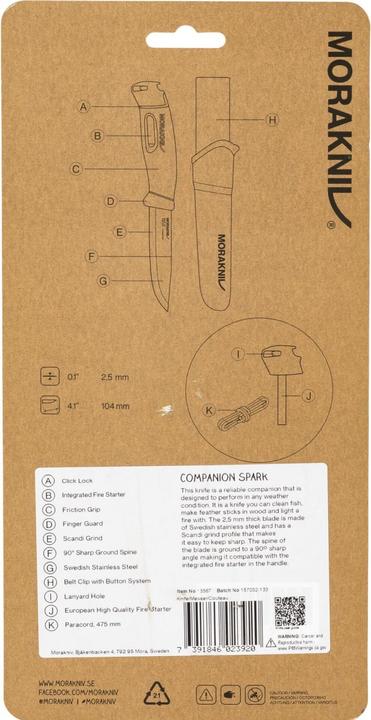 Actual product image Morakniv Companion Spark (10.41 cm)