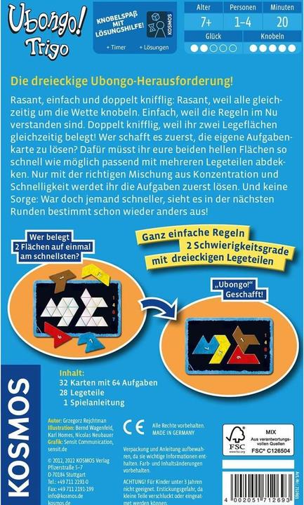 Productafbeelding Kosmos Puzzelaar Ubongo Trigo (Duits)