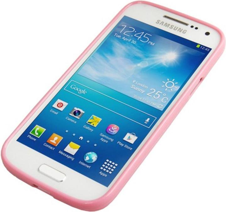 Produktbild König Design Schutzhülle Punkte TPU Case für Handy Samsung Galaxy S4 mini i9190 rosa/weiss (Samsung Galaxy S4 mini)