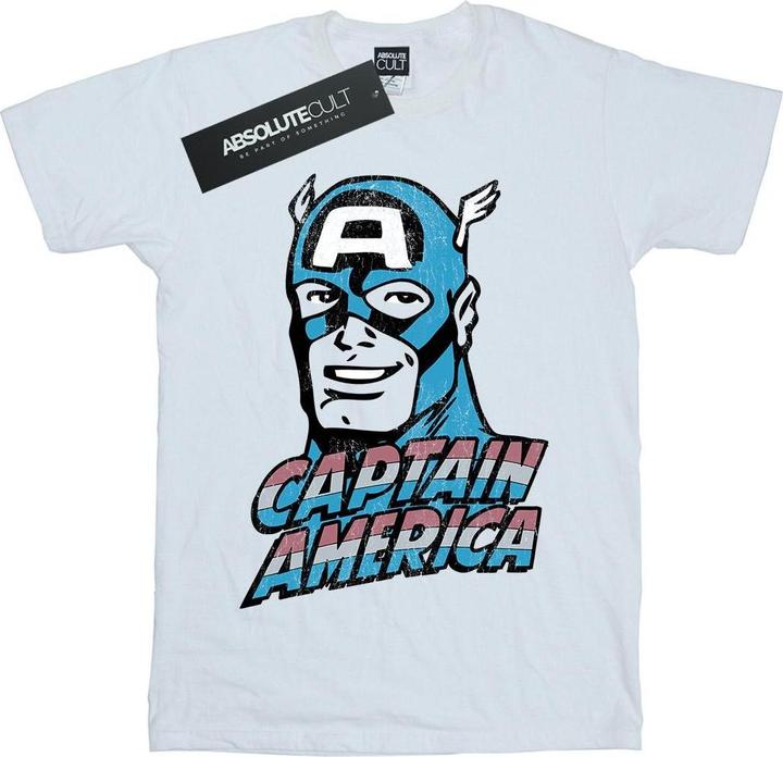 Actual product image Mens Captain America Distressed T-Shirt (XL)