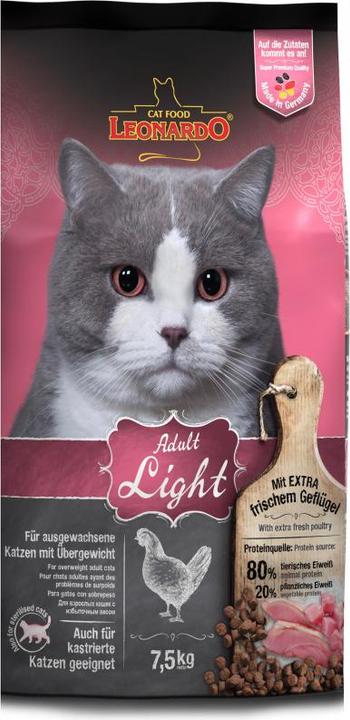 Immagine prodotto Leonardo Cat Food Gatto leggero da pollame adulto (Adulto, 1 pz., 7500 g)