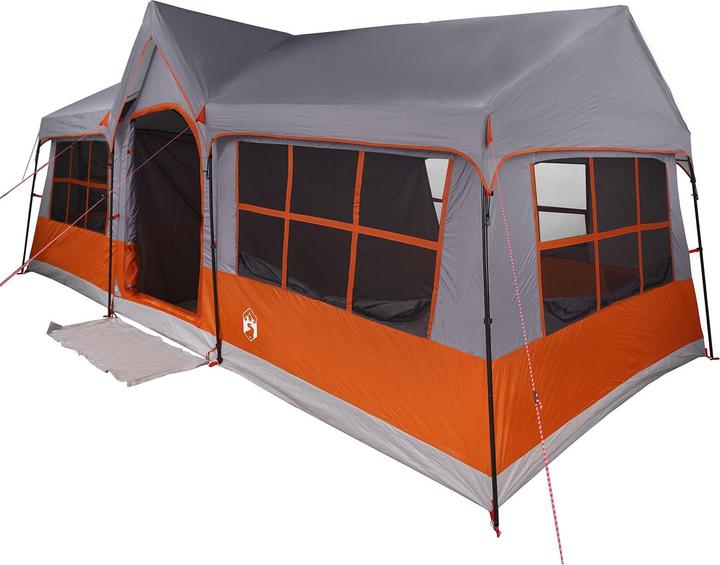 Produktbild VidaXL Campingzelt mit Fenstern Grau und Orange 12-Personen Wasserdicht (Kuppelzelt)