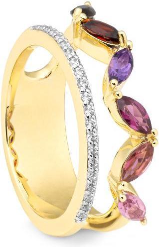 Immagine prodotto Breuning ANELLO - AMETH./RO.TOWER/BRILL. 0,137 Ct. H/si (59, 585/14 K Oro)