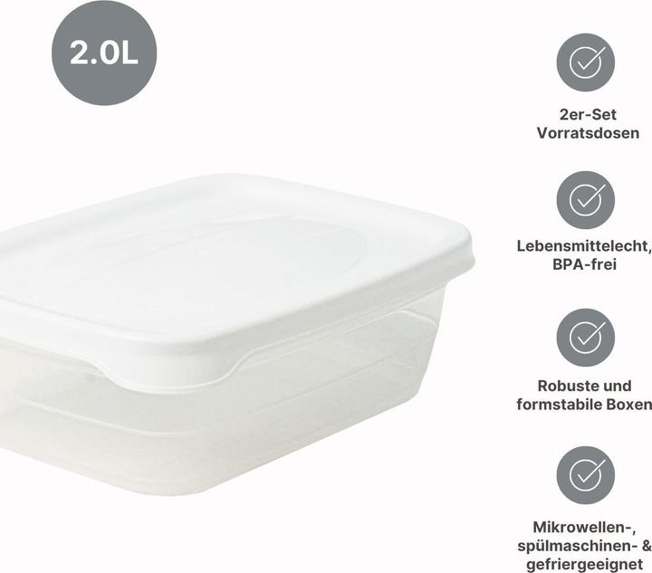 Image du produit Hobby 3er-Set Boxen Aufbewahrungsdosen Meal-Prep-Dosen Frischhaltedosen (2 l)
